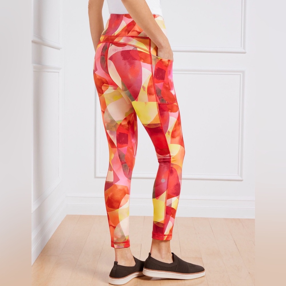 NWT T by Talbots Multicolor Watercolor Performance Leggings XL